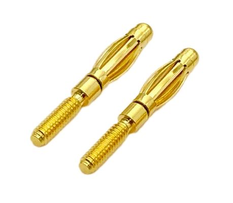 Taille personnalisée 4mm Connecteur de bouchon de banane mâle avec rouleau doré et fileté garanti