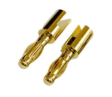 Taille personnalisée 4mm Connecteur de bouchon de banane mâle avec rouleau doré et fileté garanti