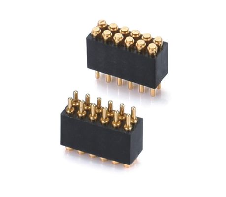 1.27mm H3.8mm Pogo Pin Connector en laiton C6801 Matériau Connecteur à 12 broches avec précision
