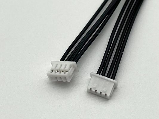 2.54mm Pitch 4 Pin Dupont Assemblage de câble UL1007 24awg Noir Longueur personnalisée