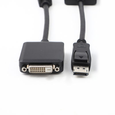 Cable d'adaptateur DP mâle à DVI femelle 200 mm doré pour la connexion électronique du PC TV