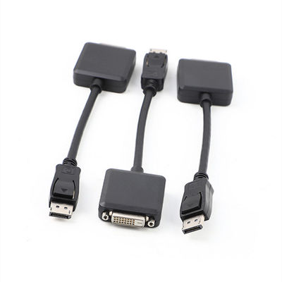 Cable d'adaptateur DP mâle à DVI femelle 200 mm doré pour la connexion électronique du PC TV