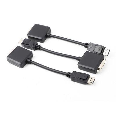 Cable d'adaptateur DP mâle à DVI femelle 200 mm doré pour la connexion électronique du PC TV