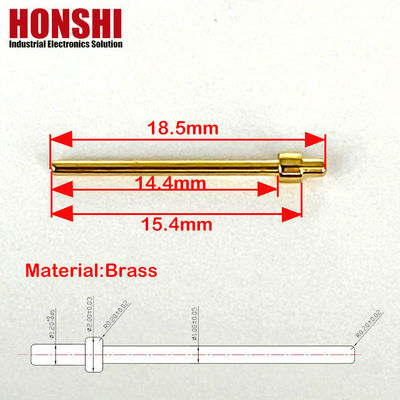 Pins usinés 2.0x18.5 mm plaqués or Pin terminal en laiton Pin de point de contact