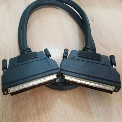 HPDB 100 broches connecteur MDR SCSI Assemblage de câble fil noir avec matériau de contact en laiton