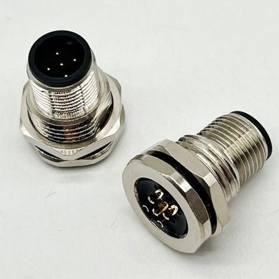 M12 5 épingles Femme et mâle Montage de panneau Multi-Pin connecteurs de câble circulaire imperméable