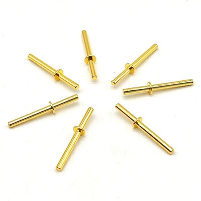 Pins de tournage CNC en acier rond Pins de contact en cuivre avec or