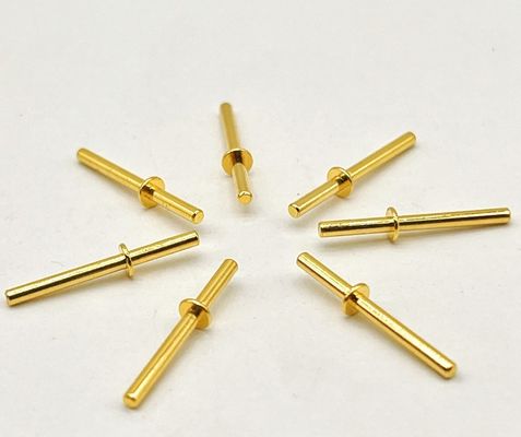 Pins de tournage CNC en acier rond Pins de contact en cuivre avec or