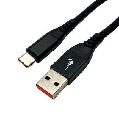 Assemblage de câble moulé USB noir de 1m UL2725 28Awg pour la synchronisation et la recharge rapide des données