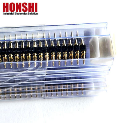 Connecteur de broche Pogo féminin 6P plaqué or H2.5 Dip type contact en laiton pour PCB à courant élevé