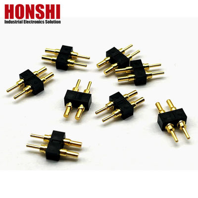 Connecteur de broche Pogo féminin 6P plaqué or H2.5 Dip type contact en laiton pour PCB à courant élevé