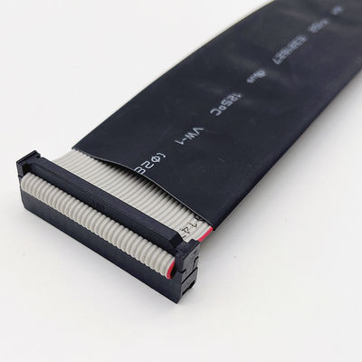Cable plat noir personnalisé de 2,54 mm 6 broches - 64 broches Assemblage de câble à ruban plat IDC