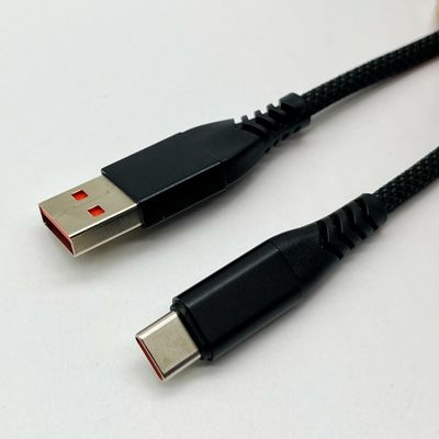 Cable USB noir UL2725 Type C USB 2.0 Un connecteur mâle plaqué or