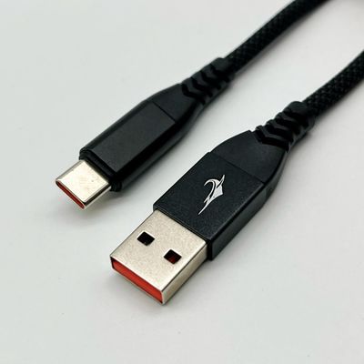 Cable USB noir UL2725 Type C USB 2.0 Un connecteur mâle plaqué or