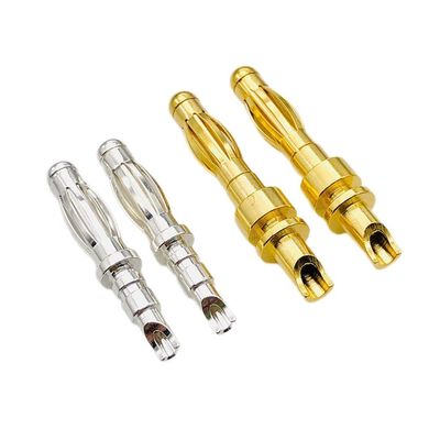 Plug de banane précision usinée multilamine épingle de contact 4 mm soudeuse finition de tasse