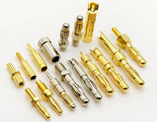 Plug de banane précision usinée multilamine épingle de contact 4 mm soudeuse finition de tasse