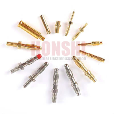 Plug de banane précision usinée multilamine épingle de contact 4 mm soudeuse finition de tasse