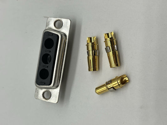 3V3 30A Type de soudure sous connecteur mâle D avec matériau de contact plaqué or en laiton