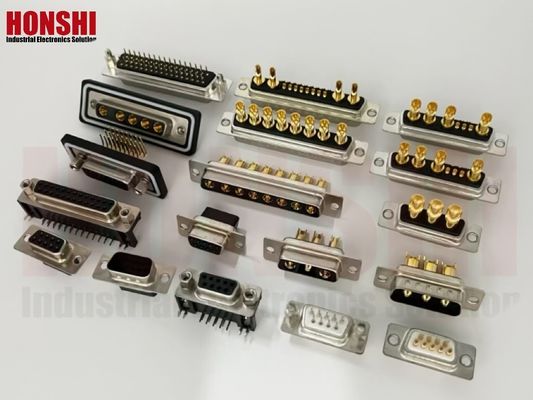3V3 30A Type de soudure sous connecteur mâle D avec matériau de contact plaqué or en laiton
