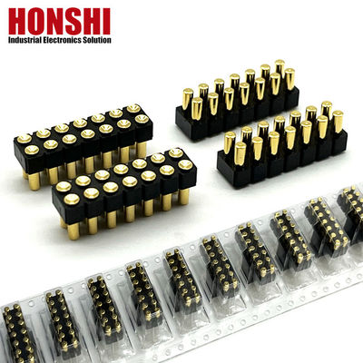 2.54mm Connecteur à broche Pogo à courant élevé Femme 2x7P Plaqué en or H2.5 SMT Type Pour PCB
