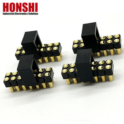 2.54mm Connecteur à broche Pogo à courant élevé Femme 2x7P Plaqué en or H2.5 SMT Type Pour PCB