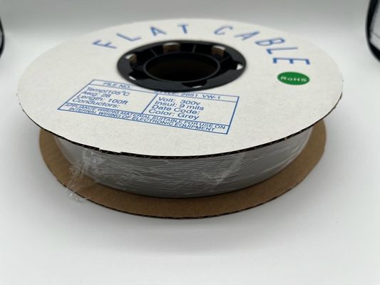 4 broches - 64 broches Cable plat personnalisé Grain gris 1,27 mm câble à ruban 76,5 M / rouleau