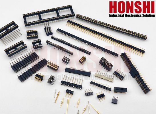 Coupe-en-tête de broche usinée dorée 2.54 mm SMT SMD double rangée connecteur PCB à angle droit
