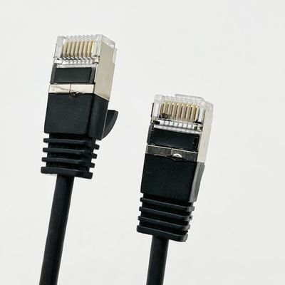 Assemblage de câble moulé noir sur mesure câble de patch Ethernet RJ45 Cat7 câble de connexion 8P8C câble