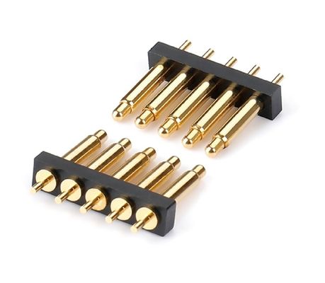 2.54mm Pitch féminin 6 broches connecteur PCB à ressort chargé connecteur Pogo Pin SMT type