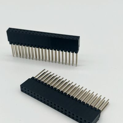 2.54mm Pitch Connecteur de tête féminin 8,5mm Hauteur Double rangée 180 degrés plongée pour PCB