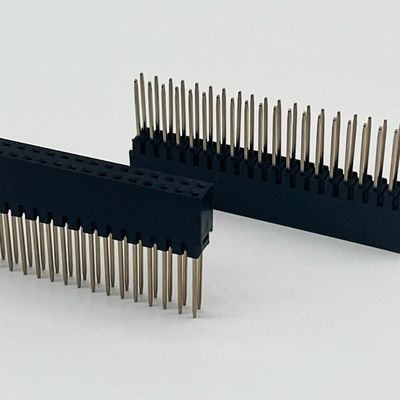 2.54mm Pitch Connecteur de tête féminin 8,5mm Hauteur Double rangée 180 degrés plongée pour PCB