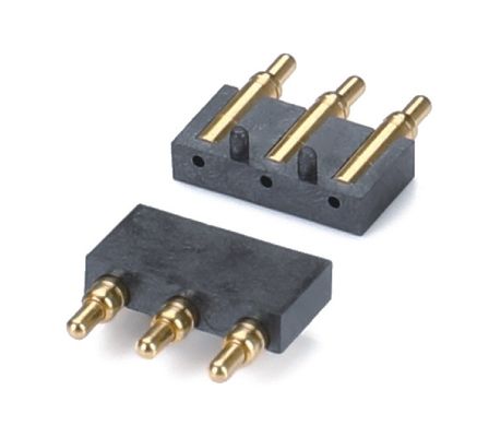 2.5mm Pitch Brass C6801 3 épingles SMT Type Tête mâle Pogo épingle connecteur plastique noir