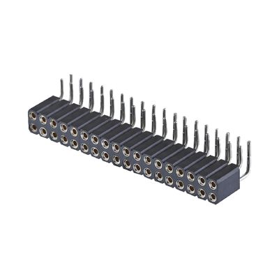 Coupe-en-tête de broche usinée dorée 2.54 mm SMT SMD double rangée connecteur PCB à angle droit