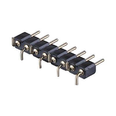 Coupe-en-tête de broche usinée dorée 2.54 mm SMT SMD double rangée connecteur PCB à angle droit