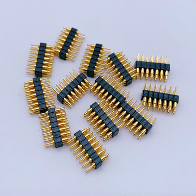 Couleur personnalisée 2.0mm Pitch Brass Pogo Pin 2 rangées 14Pin Connecteurs à ressort