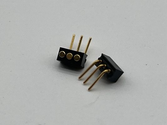 1.27mm 3 épingles à angle droit type de plongée de laiton à ressort chargé connecteur à broche magnétique Pogo
