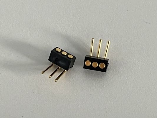 1.27mm 3 épingles à angle droit type de plongée de laiton à ressort chargé connecteur à broche magnétique Pogo