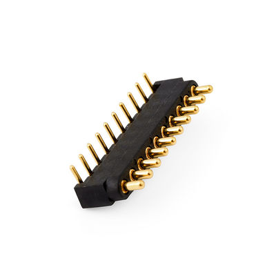 2.54mm de hauteur 10pin angle droit mâle cuivre à ressort chargé connecteur à broche magnétique Pogo