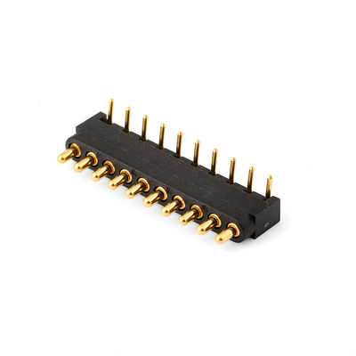 2.54mm de hauteur 10pin angle droit mâle cuivre à ressort chargé connecteur à broche magnétique Pogo