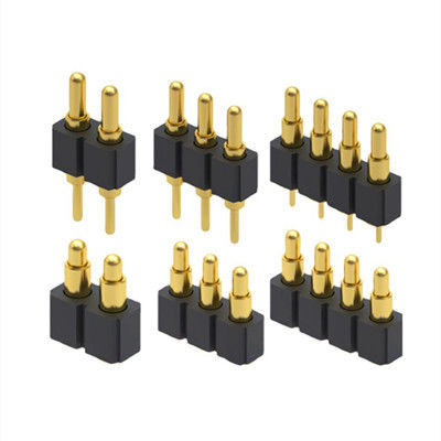2.54mm de hauteur 10pin angle droit mâle cuivre à ressort chargé connecteur à broche magnétique Pogo