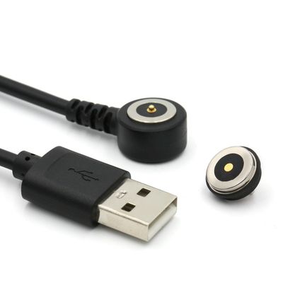 2 broches connecteur magnétique Pogo Pin câble à l'USB type A M câble blanc