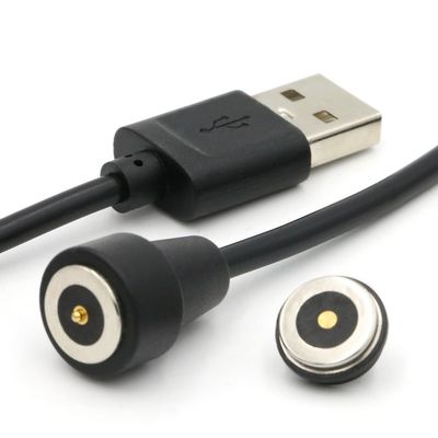 2 broches connecteur magnétique Pogo Pin câble à l'USB type A M câble blanc