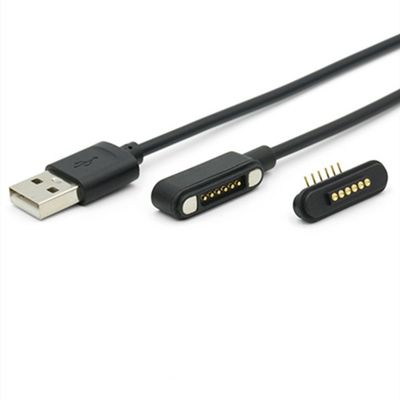IP67 PCB imperméable à l'eau connecteur féminin Pogo Pin câble magnétique avec plaque d'or flash et 50 mohm Max résistance aux contacts