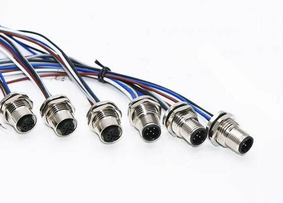 M12 série connecteur de fil circulaire prise 12 broches Panneau à vis arrière Montage