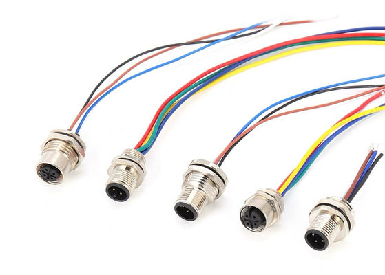 Connecteur circulaire de série M12 Plug masculin vis arrière à 5 broches Montage du panneau M16*1.5 PG9
