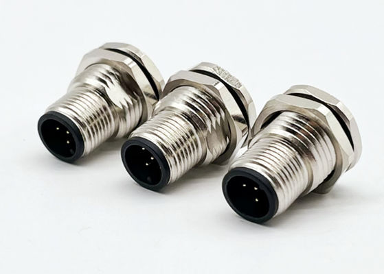 Connecteur circulaire de série M12 Plug masculin vis arrière à 5 broches Montage du panneau M16*1.5 PG9