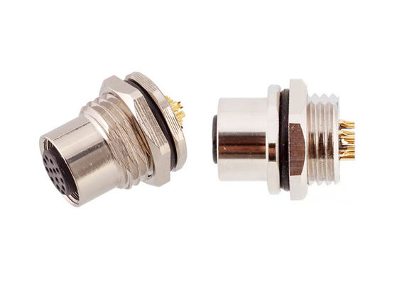 M12 série connecteur de fil circulaire prise 12 broches Panneau à vis arrière Montage