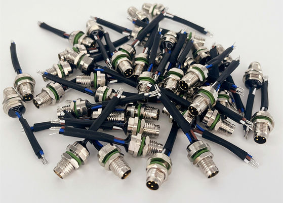 Connecteur à fil circulaire à 4 broches, montage à vis arrière M8