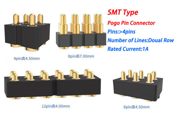 Connecteur de broche à 6 broches féminin Pogo et connecteur de contact de ressort pour SMD PCB personnalisable
