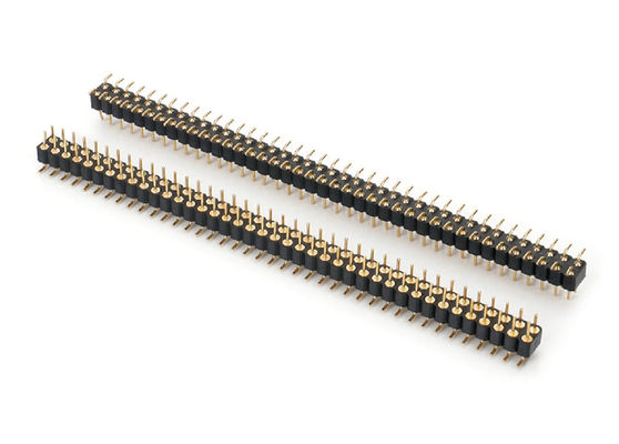 2.0 mm Tête de broche ronde mâle Connecteur PCB à double rangée Tête de broche usinée